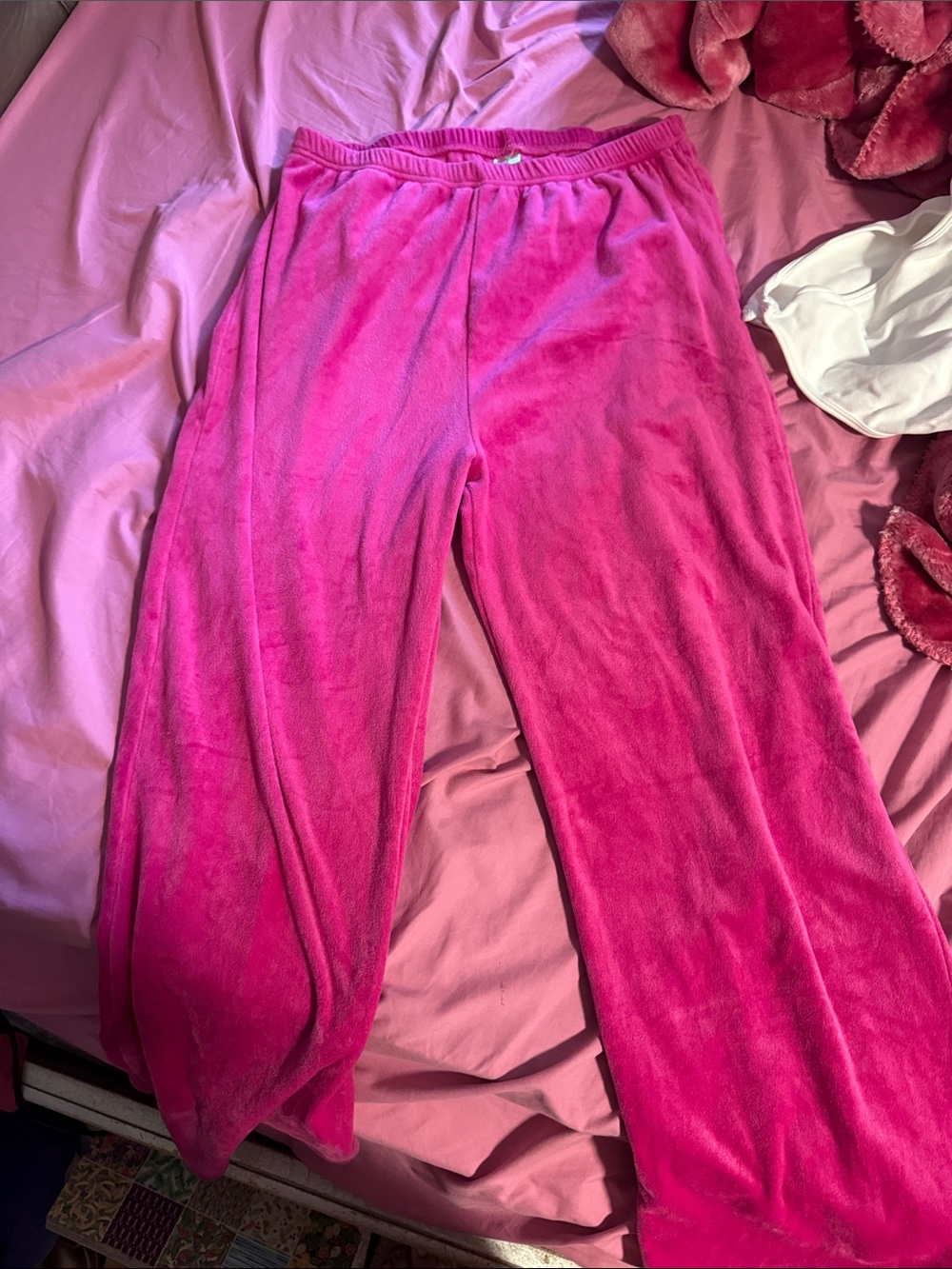 Bright Pink Plush Lounge Pants